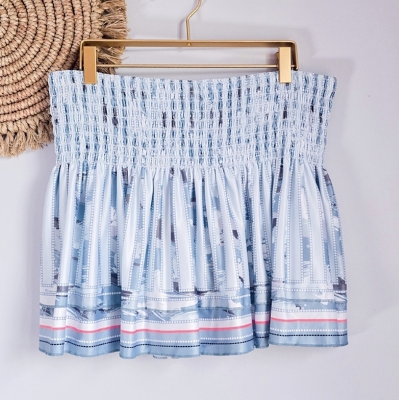 Lucky in Love New Hide Out Smocked Pleated Tennis Skirt Skort Womens SZ Large - Picture 2 of 8